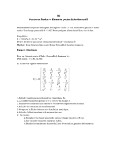 Exercice de flexion de poutre Euler-Bernoulli