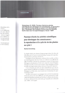 Reproduction des plantes : activités scientifiques cycle 3