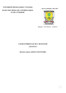 Cours d'H&eacute;ritage de l'Humanit&eacute;: Crise Environnementale & Responsabilit&eacute;