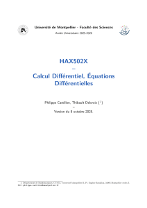 Calcul Différentiel et Équations Différentielles - Cours