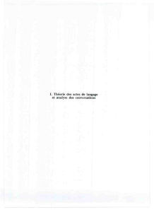 Th&eacute;orie des Actes de Discours et Analyse des Conversations