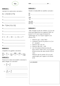 TD1 Mathématiques: Calcul, Fractions, Équations, Géométrie