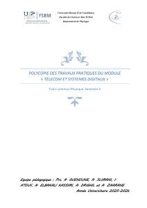 TP Télécom & Systèmes Digitaux S5 Physique | Université Hassan II