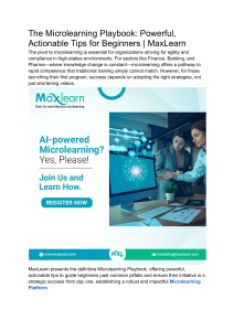 The Microlearning Playbook  Powerful, Actionable Tips for Beginners   MaxLearn