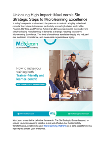 Unlocking High Impact  MaxLearn's Six Strategic Steps to Microlearning Excellence