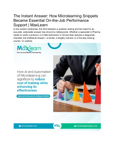 The Instant Answer  How Microlearning Snippets Became Essential On-the-Job Performance Support