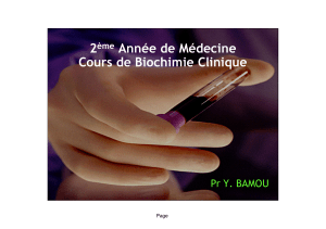 Biochimie Clinique: M&eacute;tabolisme Eau & &Eacute;lectrolytes - 2&egrave;me Ann&eacute;e M&eacute;decine