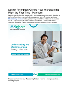 Design for Impact  Getting Your Microlearning Right the First Time   Maxlearn