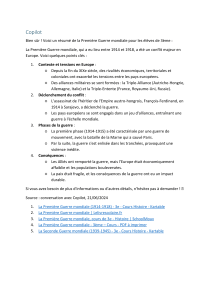 Résumé Première Guerre Mondiale 3ème - Contexte, Phases, Conséquences