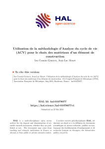 Analyse du Cycle de Vie (ACV) pour le Choix des Matériaux de Construction
