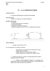 TP Optique Photonique: Formation d'Image