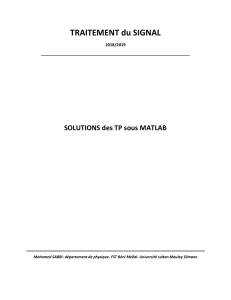 Solutions TP MATLAB Traitement du Signal - FST Béni Mellal 2018/2019