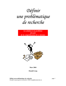 Donald Long 2004 Définir une problématique de recherche (1)