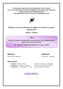 &Eacute;valuation du contr&ocirc;le interne cycle achat/fournisseur en audit externe