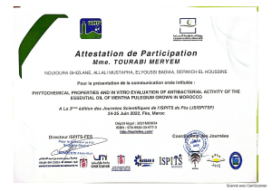 Attestation de Participation - Propriétés Phytochimiques