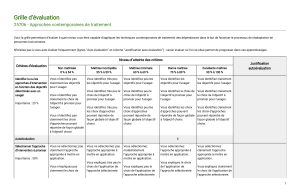 Grille d'évaluation - Traitement des dépendances