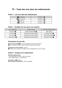 Tests des ions dans les médicaments : Guide pratique de chimie