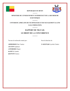 Droit de la Concurrence au Bénin et UEMOA : Réglementation et Pratiques