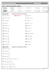 Exercices de Dérivation de Fonctions