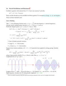 Forced Oscillations and Resonance: Lecture Notes