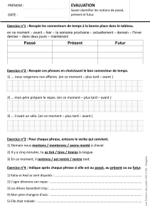 &Eacute;valuation Pass&eacute; Pr&eacute;sent Futur - Exercices de Temps