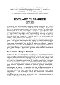 Edouard Claparède : Psychologie & Éducation