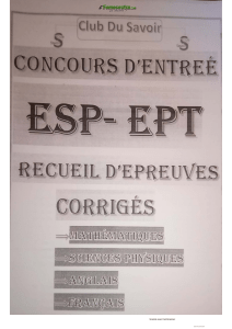 Concours ESP-EPT : Recueil d'épreuves corrigées