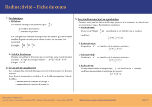 Radioactivité : Fiche de cours complète pour Terminale STI2D