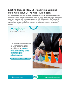 Lasting Impact  How Microlearning Sustains Retention in ESG Training   MaxLearn