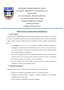 Objectifs Stage Soins Infirmiers L2 - ULPGL Goma