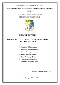 Conception Mini Pont Ferroviaire Pratt B - Projet Tutoré Génie Civil
