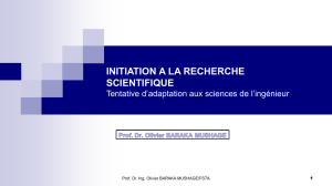 Initiation &agrave; la recherche scientifique en ing&eacute;nierie