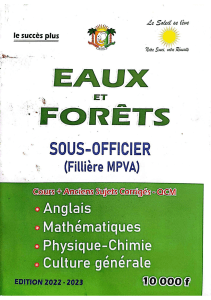 Guide Préparation Concours Eaux et Forêts Sous-Officier MPVA 2022-2023