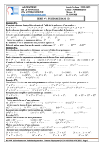Exercices de Mathématiques 5e: Puissances, Multiples et Diviseurs