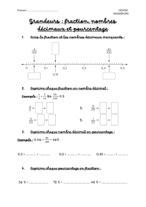Exercices Grandeurs : Fractions, Nombres Décimaux, Pourcentages