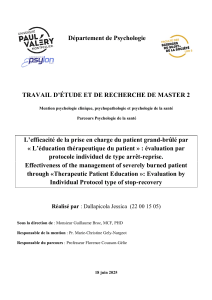 Efficacit&eacute; ETP Grand-Br&ucirc;l&eacute; : &Eacute;valuation par Protocole Arr&ecirc;t-Reprise