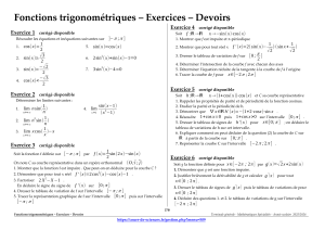 Fonctions trigonom&eacute;triques : Exercices et Devoirs (Lyc&eacute;e)