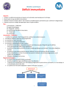 Déficit Immunitaire: Présentation Maladies Systémiques