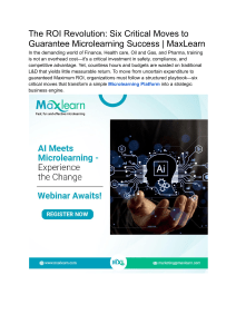 The ROI Revolution  Six Critical Moves to Guarantee Microlearning Success   MaxLearn