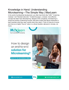 Knowledge in Hand  Understanding Microlearning—The Simple Way   MaxLearn