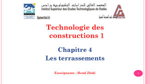 Terrassements : Technologie des constructions - Cours