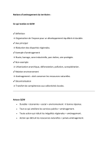 Aménagement du Territoire: QCM, Définitions et Astuces de Révision