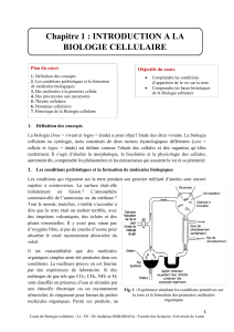 Biologie Cellulaire : Introduction et Concepts Fondamentaux