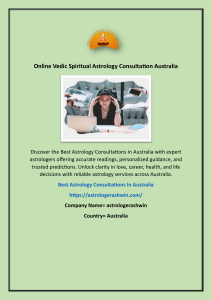 Online Vedic Spiritual Astrology Consultation Australia