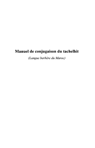Manuel de conjugaison Tachelhit : Langue berbère du Maroc - Grammaire