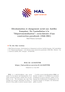 Décolonisation & Changement Social aux Antilles Françaises (1946-1961)