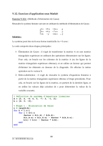 Exercices Matlab: Algèbre Linéaire - Résolution Systèmes