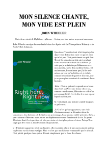 MON SILENCE CHANTE, MON VIDE EST PLEIN - JOHN WHEELER