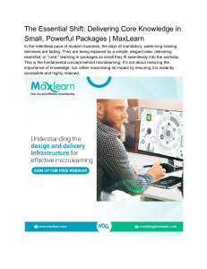 Microlearning: Core Knowledge in Small Packages | MaxLearn