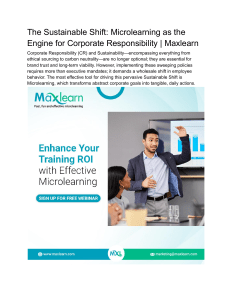 Microlearning for Corporate Responsibility & Sustainability